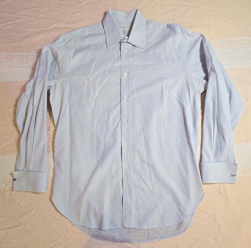 Alfred Dunhill London Men's Long Sleeve Micro-Pattern Dress Shirt Size 16 R